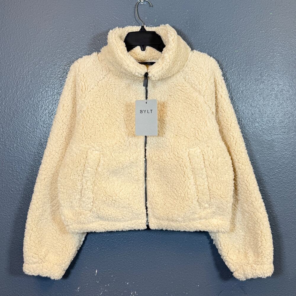 Bylt M women’s ivory full zip fleece JOURNEY HI-PILE jacket NEW